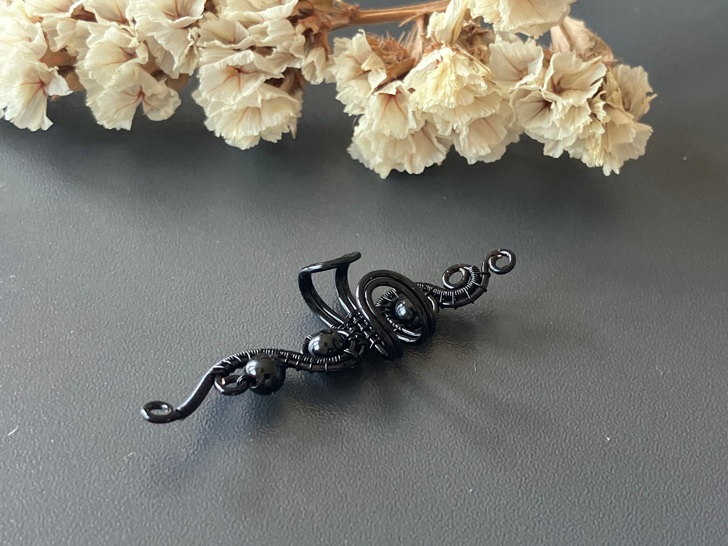 black onyx big ear cuff