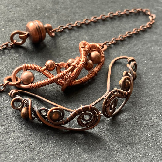 BASICS copper bracelet and climber earrings