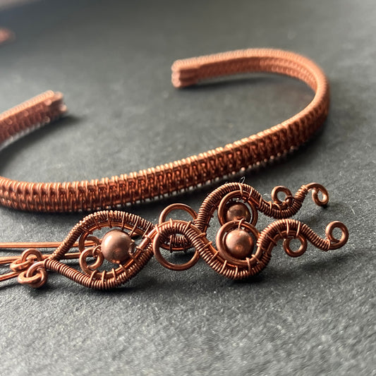 BASICS copper bracelet and earrings bundle