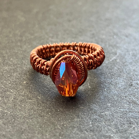 Last of Glass - copper orange ring