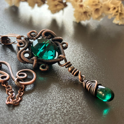 FREEDOM copper and emerald green choker