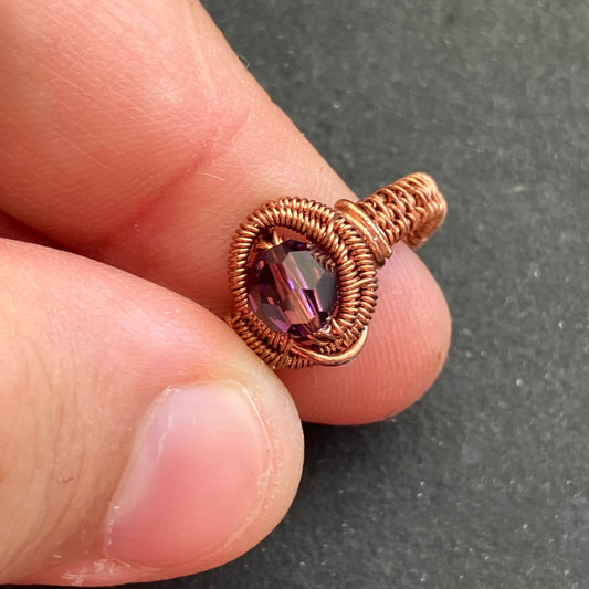 Last of Glass - copper purple ring