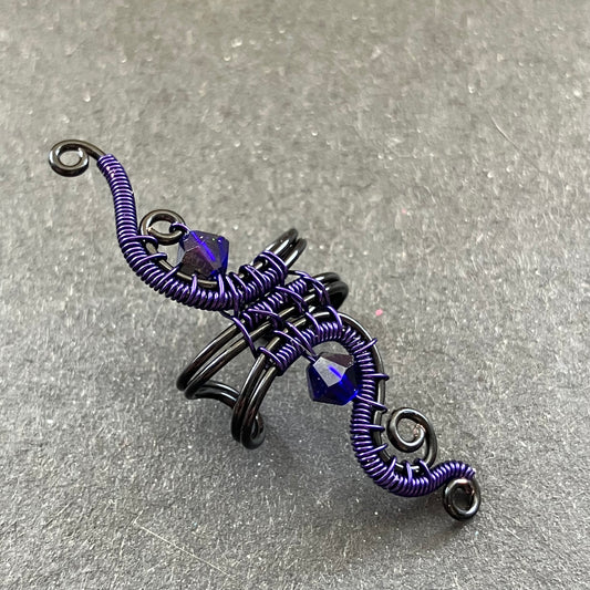 Black and dark blue ear cuff