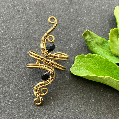 Brass black ear cuff