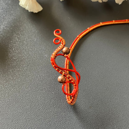 Red and copper ear wrap