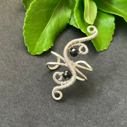 925 silver spinel ear cuff