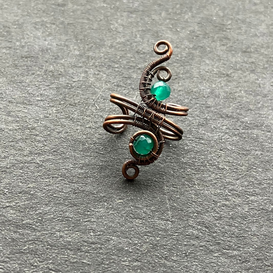 Copper green onix ear cuff