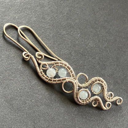925 sterling silver dangle earrings with aquamarine