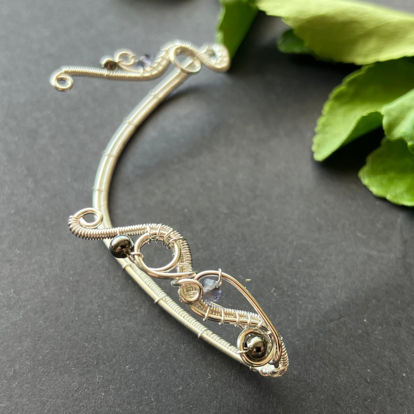 WILDFLOWER silverplated iolite ear wrap