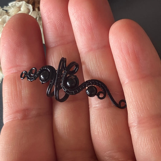 black onyx big ear cuff