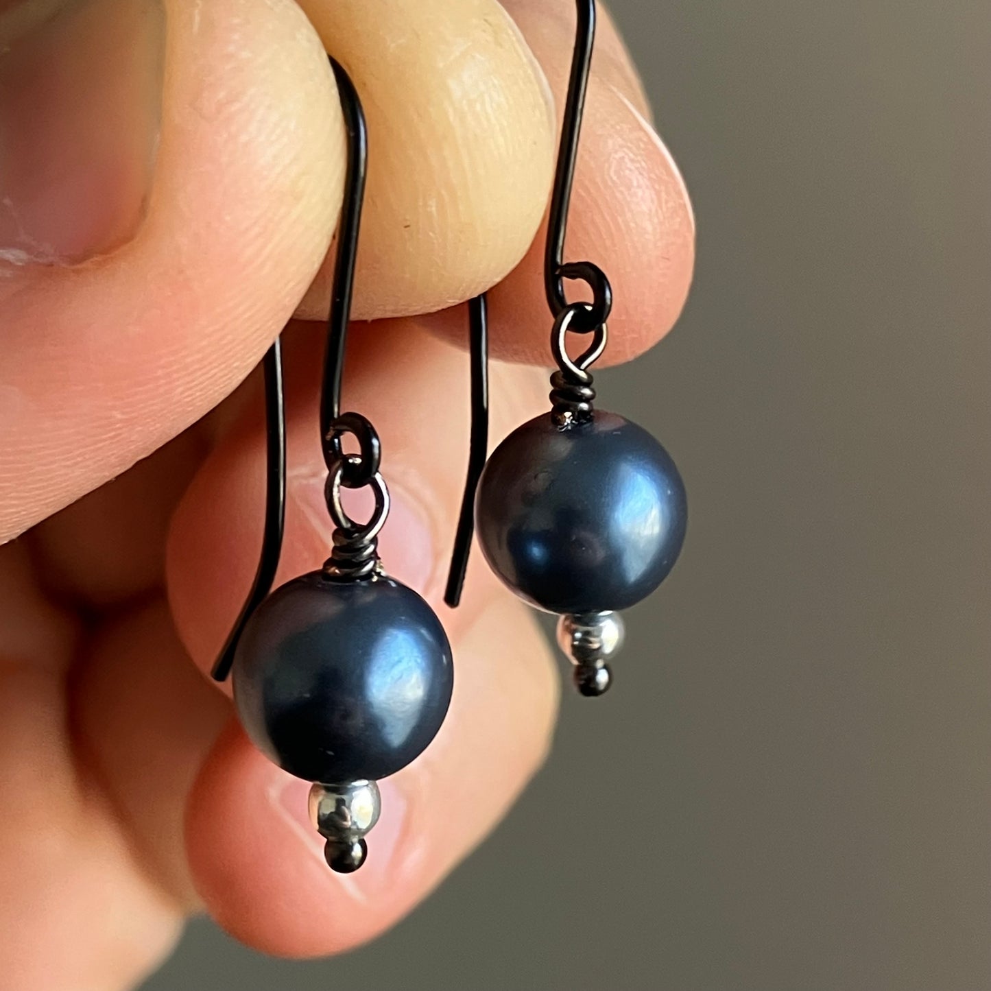 NEW black blue small earrings