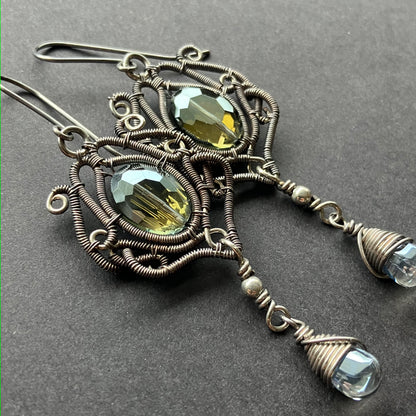 Gothic silverplated big earring