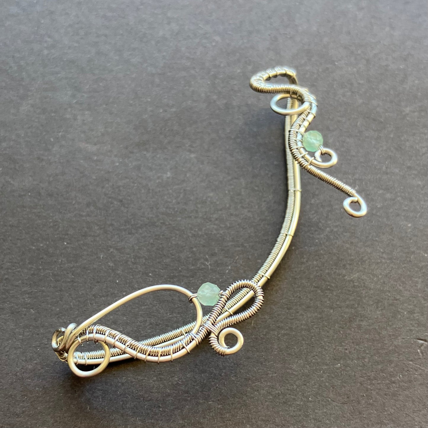 FREEDOM silverplated aventurine ear wrap