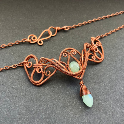 Last of Glass - copper mint necklace