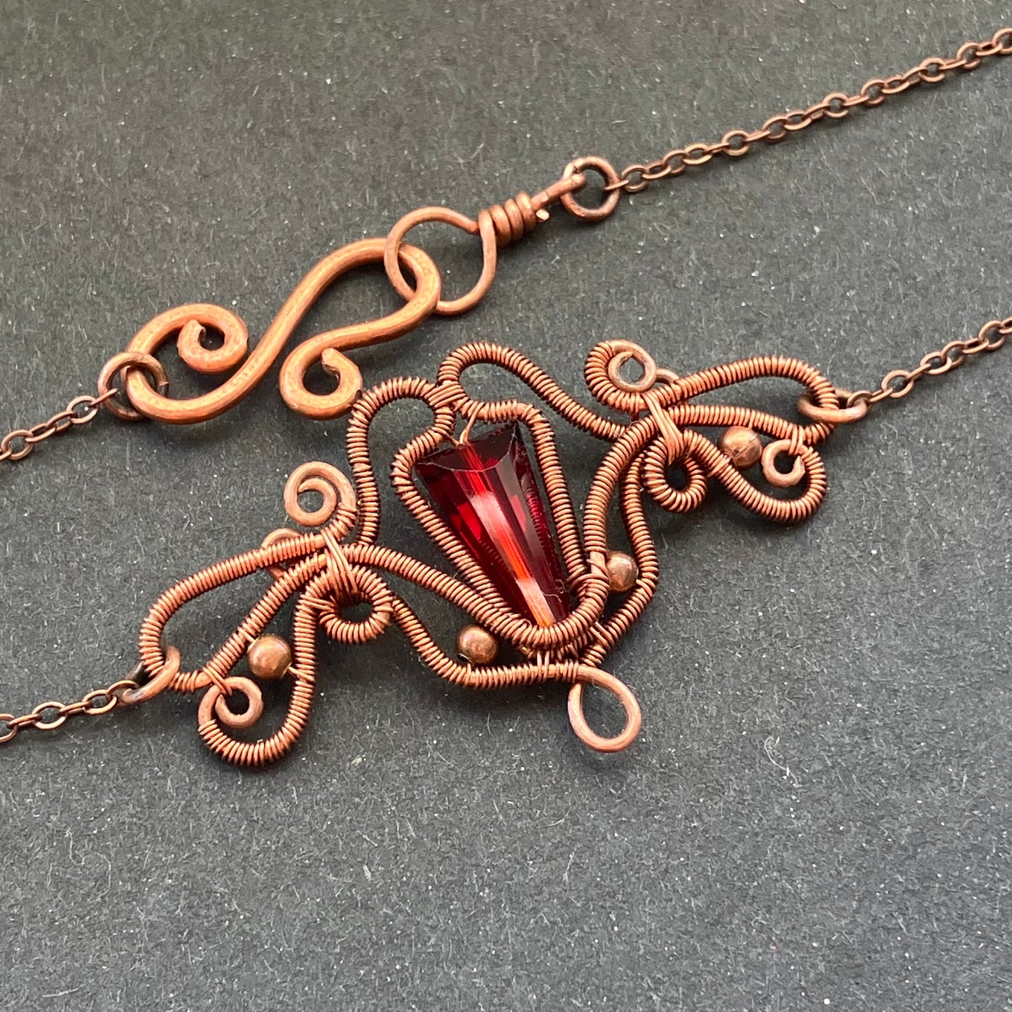 Last of Glass - copper red necklace