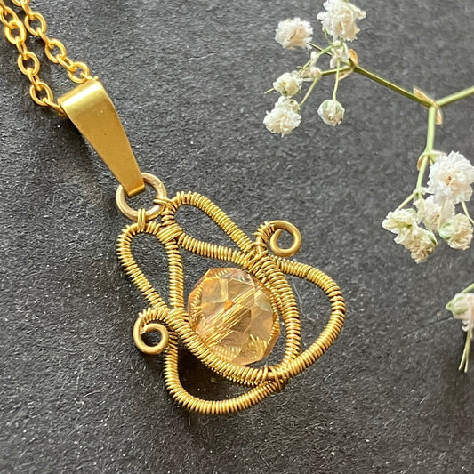Brass yellow necklace