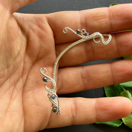 WILDFLOWER silverplated iolite ear wrap