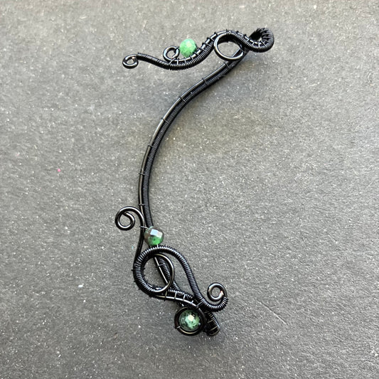 Black zoizite ear wrap