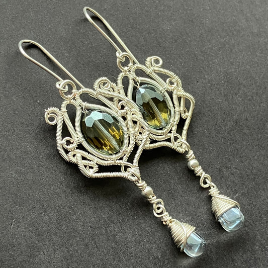 Gothic silverplated big earring