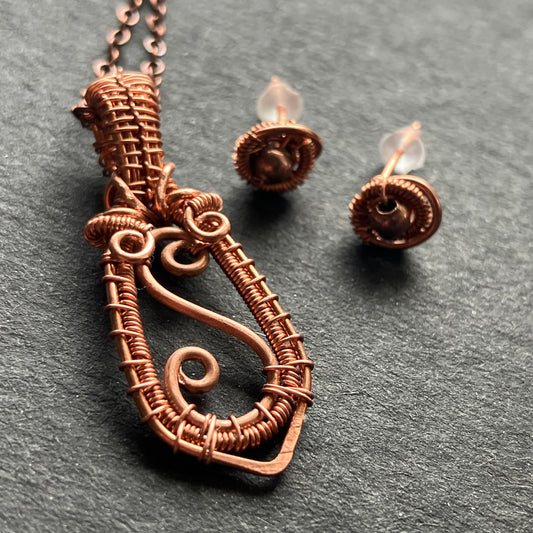 BASICS copper necklace and earrings bundle