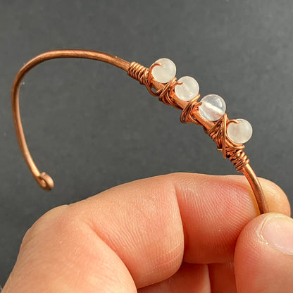 Copper rose quartz bracelet