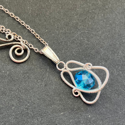 Last of Glass - silverplated light blue necklace