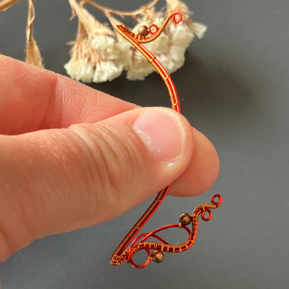 Red and copper ear wrap