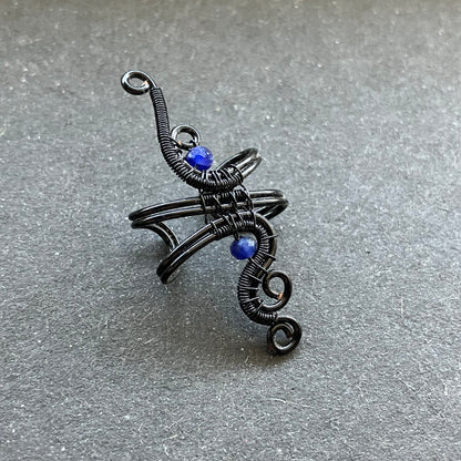 Magic Garden fekete szodalit fülgyűrű