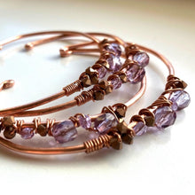 Load image into Gallery viewer, WILDFLOWER copper purple bracelet
