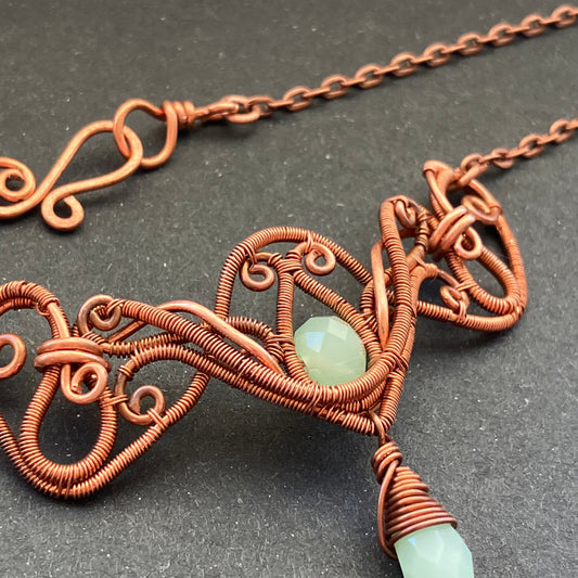 Last of Glass - copper mint necklace