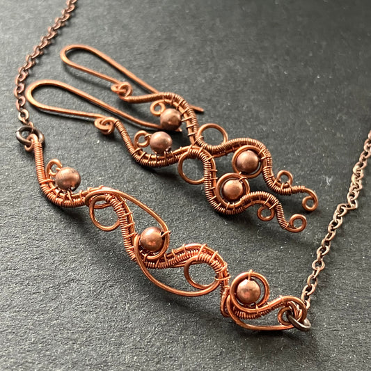 BASICS copper necklace and earrings bundle