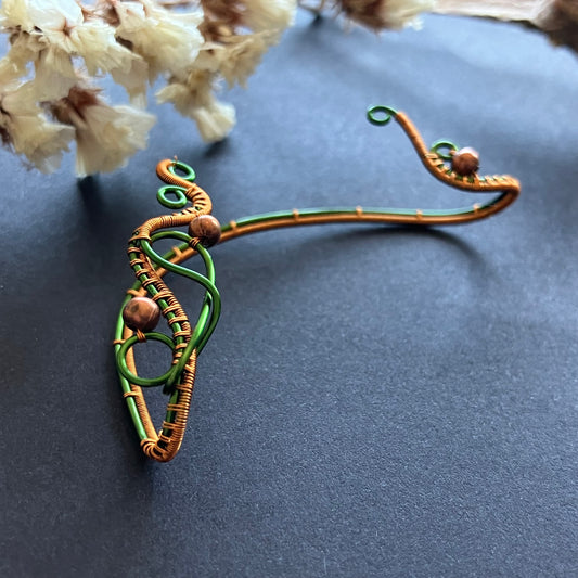 Green and copper ear wrap