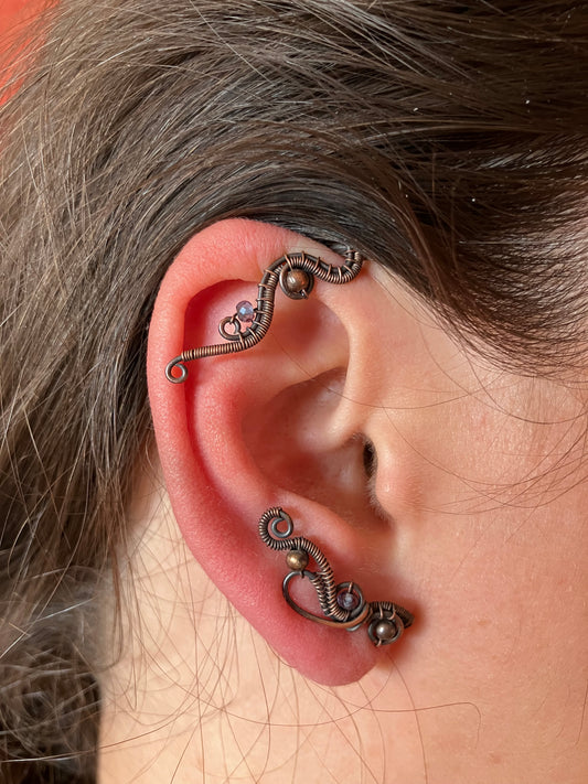 WILDFLOWER copper iolite ear wrap