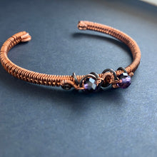 Load image into Gallery viewer, WILDFLOWER copper dark purple bracelet
