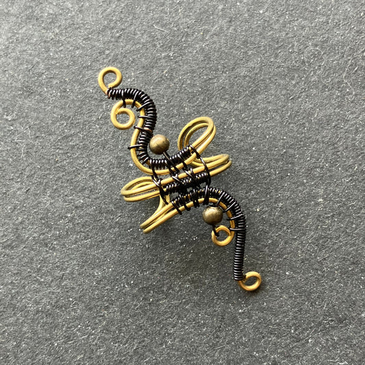 Gold and black ear cuff