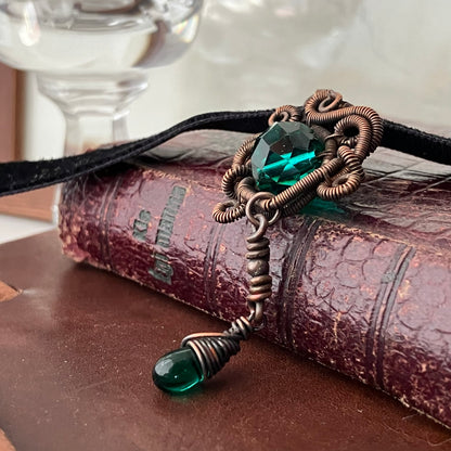 FREEDOM copper and emerald green choker