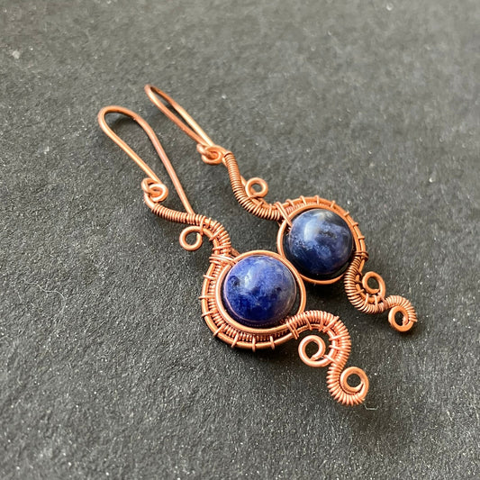 JOURNEY copper sodalite earrings