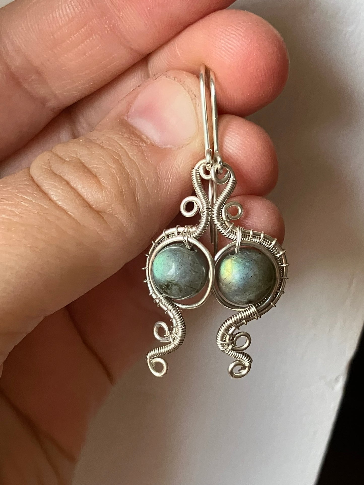 Sterling silver labradorite earrings