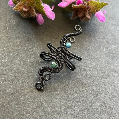 Magic Garden fekete turmalin fülgyűrű