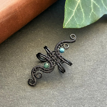 Magic Garden fekete turmalin fülgyűrű