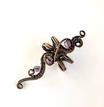 Load image into Gallery viewer, Wildflower copper purple big ear cuff
