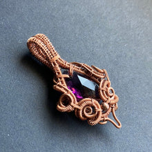 Load image into Gallery viewer, WILDFLOWER copper purple pendant
