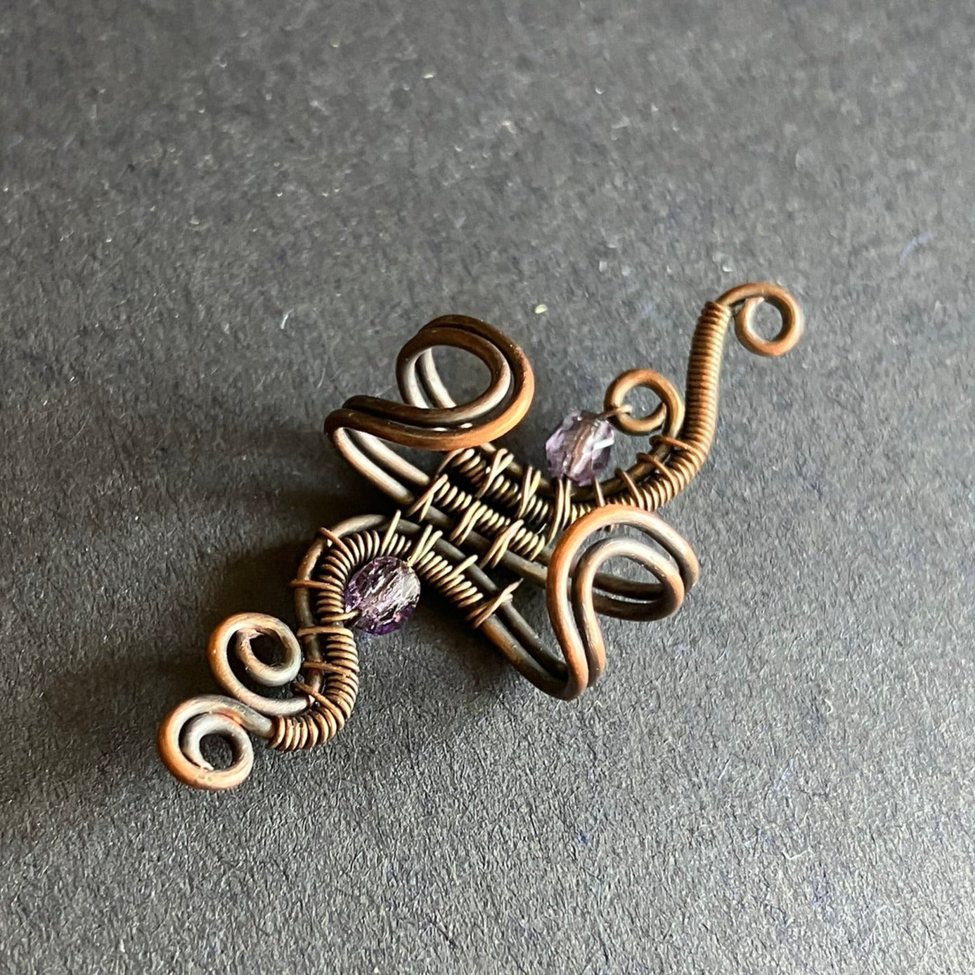 WILDFLOWER copper purple small ear cuff