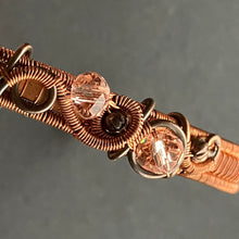 Load image into Gallery viewer, WILDFLOWER copper and pale pink cuff bracelet

