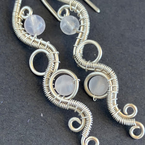 WILDFLOWER sterling silver rosequartz earrings