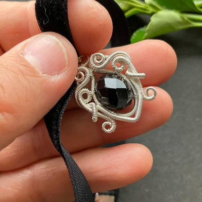 PHOENIX ezüst fekete choker