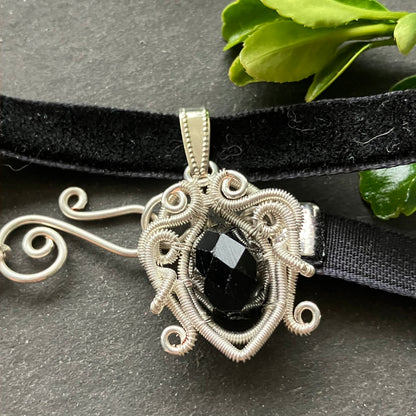 PHOENIX ezüst fekete choker