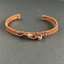 Load image into Gallery viewer, WILDFLOWER copper and pale pink cuff bracelet
