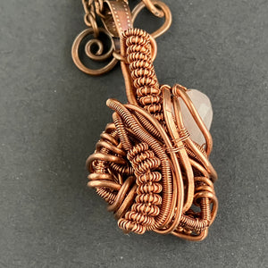 WILDFLOWER copper rose quartz pendant