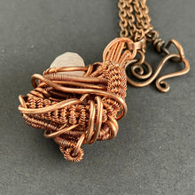 Load image into Gallery viewer, WILDFLOWER copper rose quartz pendant
